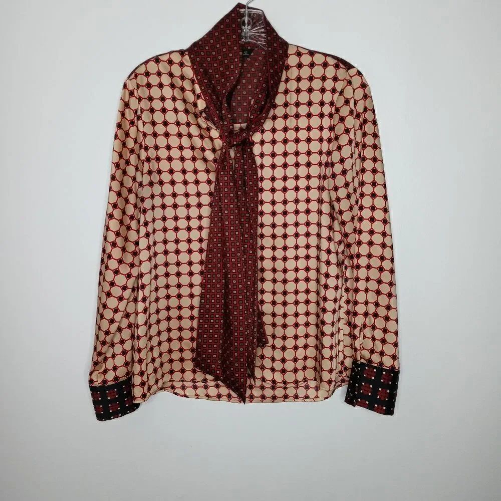 Zara button up tie neckโblouseโsizeโsmall